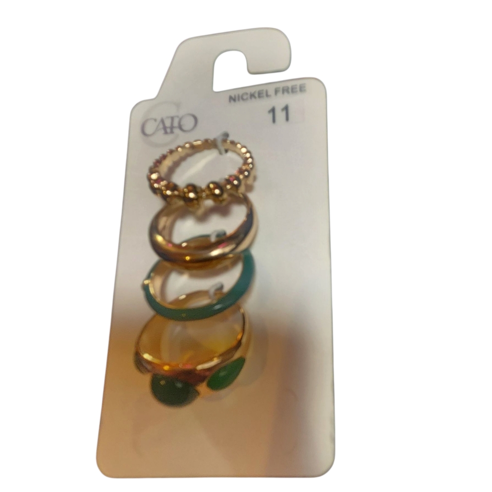 Cato Gold and Teal Ring Collection